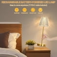 thumbnail image 3 of 2024 NEW Bedside Table Lamp Set of 2, Fully Stepless Dimmable Vintage Crystal LED Touch Lamps with 3 Colors, Portable Rechargeable Cordless Nightstand Lamp for Bedroom Living Room Office Desk, 3 of 8