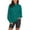 Green, variant on Women's Mock Neck Long Sleeve Solid Color Sweatshirt Cut Edge Cotton Thermal Top Fashion Jumper Turtleneck Sweater Women, Light Blue Sweatshirt for Women L