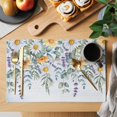 thumbnail image 2 of Floral Eucalyptus Leaves Placemats Set of 4, Daisy Summer Botanical Watercolor Placemats for Dining Table, Place Mats for Kitchen Tabletop, Waterproof Wipeable Dining Table Mats Set, 2 of 9