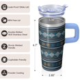 thumbnail image 3 of Stainless Steel Double Wall Cup 20oz with Lid & Straw - Vacuum Insulated Travel Tumbler, Leakproof Thermal Coffee Mug, Bohemian Themed, 3 of 5