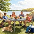 thumbnail image 2 of Outsunny 4ft Folding Picnic Table with Anti-Slip Foot Pads, Grey, 2 of 10