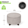 thumbnail image 2 of Magshion Storage Ottoman with Padded Seat, Modern Cotton-linen Footrest, Round Seat stool for Living Room Bedroom , Beige, 2 of 8