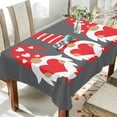 thumbnail image 3 of Coolnut Cute Valentine's Day Gnome Elf Rectangle Tablecloth,Valentine's Day Mother's Day Kitchen Decoration Dinner Rectangular Table Cover for Party Holiday Hotel BBQ-Machine Washable 60x60In, 3 of 7