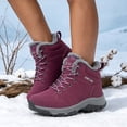 thumbnail image 2 of Rokment Women's Fleece Lined Hiking Trekking Boots Winter Warm Waterproof Comfortable Lace up Non Slip Outdoor Running Walking Climbing Work Ankle Booties, 2 of 5
