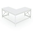 thumbnail image 2 of Workspace by Alera L-Shaped Farmhouse Desk, 58.27 x 58.27 x 29.53, White, 2 of 4