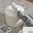 thumbnail image 3 of Bezseller Round Upholstered Pouf Ottoman Footrest for Living Room, Bedroom,Beige, 3 of 10