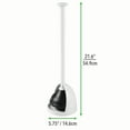 thumbnail image 4 of mDesign Plastic Freestanding Hideaway Toilet Bowl Plunger with Holder, White, 4 of 6
