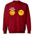 thumbnail image 2 of OXI Crewneck Sweatshirt - You're Pointless,Basic Casual Sweatshirts for Men's and Women Fleece Sweatshirt Long Sleeve- Antiquee Cherry Small, 2 of 2