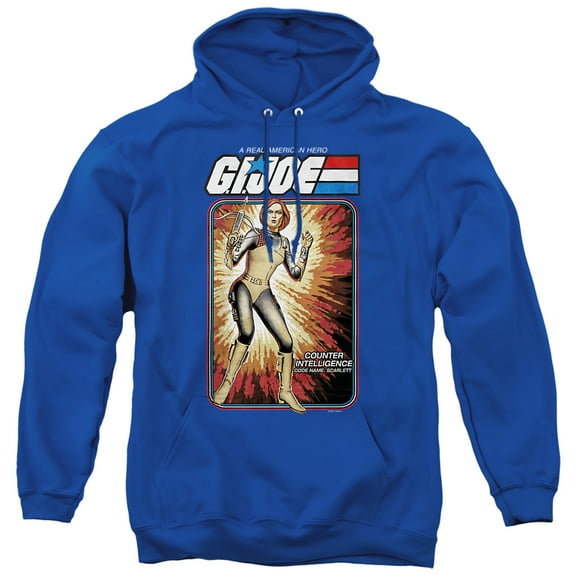G.I. Joe Scarlett Card Unisex Adult Pull-Over Hoodie, Royal, Small