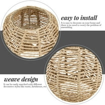 Nicehomfit Rattan Shade Lamp Light Brown Imitation Hemp Rope 2Pcs