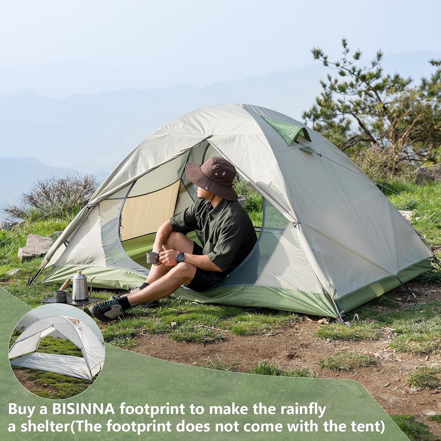 2 Person Camping Tent Lightweight Backpacking Waterproof Windproof Double Layer Outdoor Tents for Family Hiking