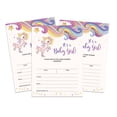 thumbnail image 1 of Inkdotpot 30Unicorn Baby Shower Invitation Cards Gender Reveal Fill In Blank Invites, 1 of 1