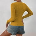 thumbnail image 4 of Olyvenn Stylish Sweaters for Women Trendy Spring Tops Tunic Crewneck Pullover Slimming Fall Outfits Button Up Slimming Winter Clothes Yellow 6, 4 of 6