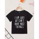 thumbnail image 2 of I Am Why We Can't Have Nice Things" Boys' Black Cotton T-Shirt - Comfy, Casual Crew Neck, Short Sleeve Tee with Humorous Letter Print, Perfect for Summer, 2 of 8