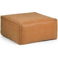 thumbnail image 1 of Trent Home Pouf de Table Basse Carré Boho Grand Format en Similicuir Brun Vieilli, 1 of 6