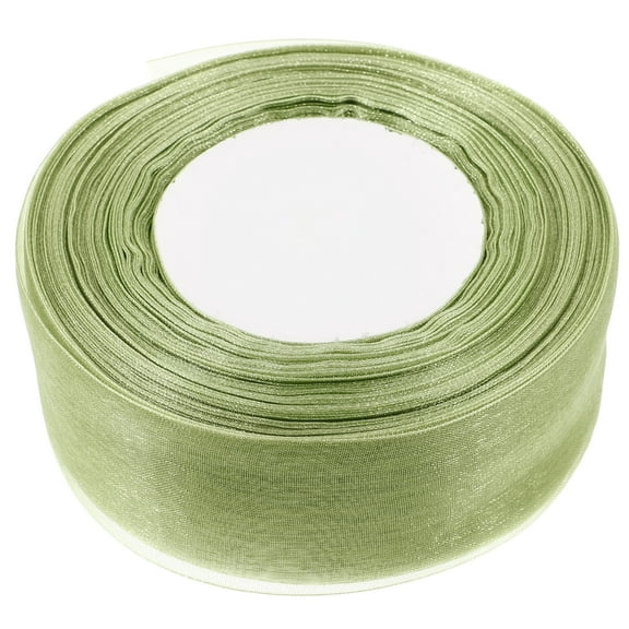 OFFIGAM Light Green Sheer Organza Ribbon for Crafting and Gift Box Decoration