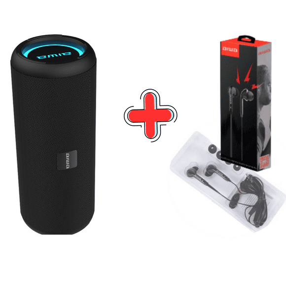 Bocina Inalámbrica resistente al agua+ Audifonos Combo AIWA Awkf4 Tws