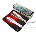 thumbnail image 3 of Hair Tool Organizer Bag with Heat Resistant Mat Removable Travel Storage Case for Hot Air Brushes Curling Irons Blue Crab and Shells, 3 of 8