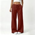 thumbnail image 2 of Tqcoqu High Waisted Wide Leg Linen Pants for Women, Dstring Casual Breathable Lightweight Lounge Pants, Loose Comfy Cotton Linen Summer Beach Vacation Trousers with Pockets, 2 of 10