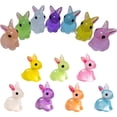 thumbnail image 4 of Jiibva 50Pcs/Set In The Dark Luminous 7 Colors Rabbit Decorations Resin Miniature Bunnies Easter Mini Bunny Party Favors, 4 of 7
