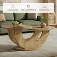 thumbnail image 7 of Tribesigns Round Coffee Table, 2-Tier Farmhouse Coffee Table with U-Shaped Frame for Home, Apartment, Natural, 7 of 7