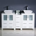 thumbnail image 3 of Fresca Torino 60" White Modern Double Sink Bathroom Cabinets w/ Tops & Vessel Sinks, 3 of 3