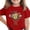 Red, variant on Girls Graphic Tee Vintage Wildflower Bouquet Shirt Soft Stretchy Crewneck Kids Short Sleeve Blue,Size 4-5T