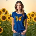 thumbnail image 3 of Blusa con Estampado de Mariposa y Girasoles – Diseño Único y Significativo Color Azul Talla Chica Marca Emil SaEs, 3 of 4