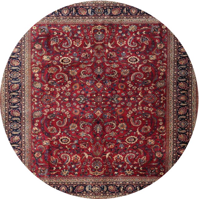 Ahgly Company Tapis d'Intérieur Lavables en Machine, Ronds Traditionnels Brun Or Foncé, Ronds de 3 Pi