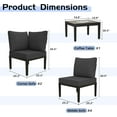 thumbnail image 4 of Gotland 6-Seater Patio Furniture Set - Modern Outdoor Metal Sectional Sofa with Black Thick Cushions and Coffee Table, 4 of 6