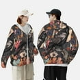 thumbnail image 4 of Gaeub Moonlit Crow Blossoms Men's and Women's UPF 50+ Long-Sleeved Sun Protection Clothing, Fishing Shirt Long Sleeve Zip-X-Large, 4 of 7
