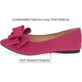 thumbnail image 3 of Womens Ballet Flats Shoes Comfortable Pointy Toe Suede Pink Dressy Shoes Wedding Size 7.5, 3 of 7