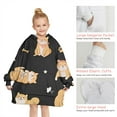 thumbnail image 6 of Shiba Inu Blanket Hoodies for Kids 6-13YR Oversize Wearable Blanket Hoodies for Boys Girls Teens, 6 of 7