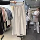 thumbnail image 2 of Vestido largo medio versátil con abertura lateral y cintura elástica de color sólido de moda para primavera, otoño y verano de 2023, recién llegado, 2 of 5