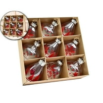 9 Pcs Clear Christmas Ball, Rustic Farmhouse Christmas Decorations, Large Shatterproof Xmas Ornaments for Christmas Tree, Wedding