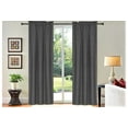 thumbnail image 1 of 2 Panels Charcoal Solid Blackout Thermal Rod Pocket Foam Lined Window Curtain Drape R64 108 Length, 1 of 3