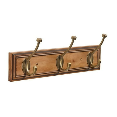

Amerock 18 in (457 mm) 3 Hook Honey Pine/Gilded Bronze Hook Rack