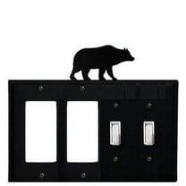 Village Wrought Iron EGGSS-14 825 Inch Bear GFI and Double Switch Cover Black