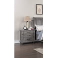 thumbnail image 3 of Grey Finish Wooden Est King Size Bed 2x Nightstands 3pc Set Bedroom Furniture Sleigh 3-Panel Design Headboard Storage Footboard, 3 of 5
