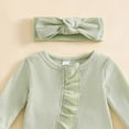 thumbnail image 4 of JUMEYU Newborn Clothes Fall Infant Baby Boy Long Sleeve Romper Jumpsuit Pants Outfit Fall One Piece Clothes 0 3 6 9 12 18 24 Months (Green,6-12 Months), 4 of 5