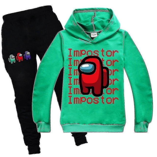 Kids Among Us Impostor Tracksuit Set Hooded Pullover Sweatshirt Hoodie Pants Outfit
