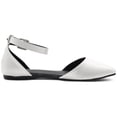 thumbnail image 5 of Ollio Women's Shoes Metallic Ankle Strap D'Orsay Pointed Toe Ballet Flats F128, 5 of 6