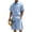 Light Blue, variant on ZToonmas Men's 2 Piece Summer Co-Ord Set Button-down Camp Collar Shirt and Drawstring Shorts Casual Outfit with Zipper Pockets