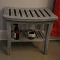 thumbnail image 7 of Redmon 20''x13.5' x17.5'' Contemporary Teak Wooden Bench With Under Seat Shelf, Weathered Gray Finish, 7 of 7