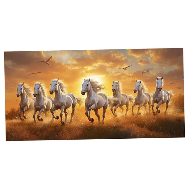 Pintura de caballo, obra de arte, artesanía, decoración de pared, impresión para sofá, fondo, dormitorio, estilo I 60X30CM