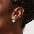 thumbnail image 3 of Shey Couture Sterling Silver with 14K Accent Antiqued Cushion Green Quartz Post Dangle Earrings QTC907, 3 of 4