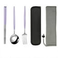 thumbnail image 3 of EIMELI Chopsticks Spoon Set Stainless Steel Portable Mirror Polishing Anti- for slip Tableware Child Fork Flatware Case, 3 of 9