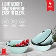 thumbnail image 4 of Red Co. Set of 4 Enamelware Metal Classic 20 oz Round Cereal Bowl, Distressed Aqua/Black Rim, 4 of 8