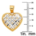 thumbnail image 2 of Precious Stars 14K Two-Tone Gold Ladies Cross Hatch Heart Pendant with 18" Chain Necklace, 2 of 5