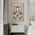 thumbnail image 3 of IDEA4WALL Framed Canvas Wall Art Folk Art Deer Floral Deer Design in Earthy Tones Vintage Art Print Minimal Wildlife Posters Boho Chic for Living Room, Bedroom, Office - 24"x36" Natural, 3 of 5